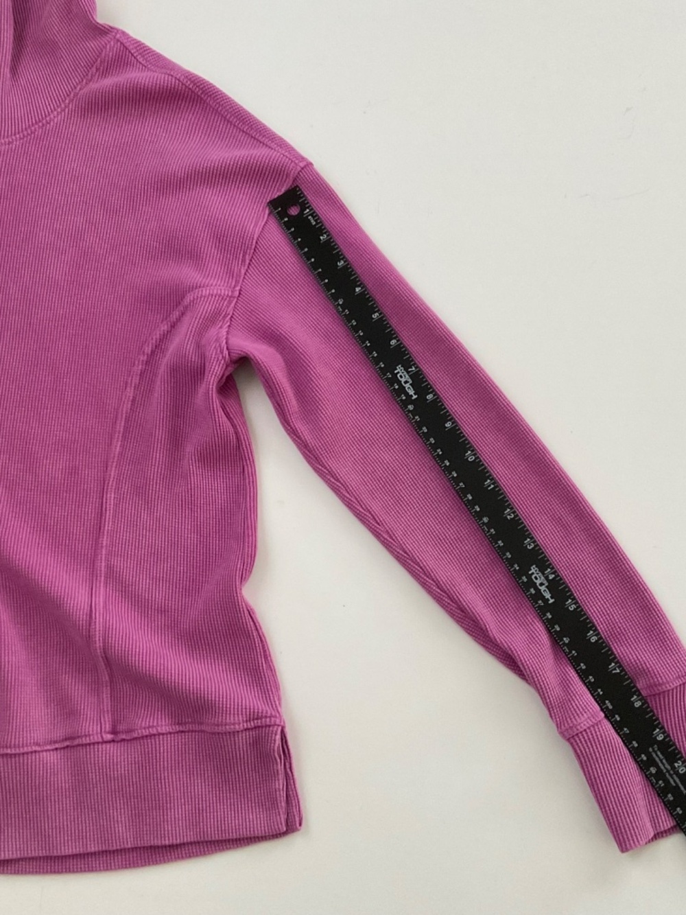 Jockey Waffle Knit Pullover Hoodie Sz M Purple Athleisure Thermal Relaxed Cozy - Picture 7 of 11